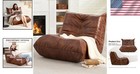 Bean Bag Chair Floor Sofa Cozy Lazy Lounger Memory Foam Armless Couch