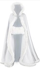 Beautelicate Wedding Cape Hooded Cloak With Fur Trim White 50  Length