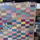 Vintage Brickwall Or Hit And Miss Cutter Quilt 1955 90x68 4669