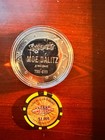 Set Of 2 24k Gold   Platinum Las Vegas Stardust High Roller Casino Chips  10 000