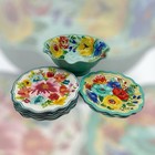 Pioneer Woman Melamine Large Salad serving Bowl With 8 Individual Small Bowls
