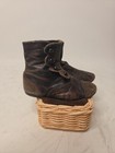 Antique Victorian Leather High Top Button Up Black Velvet Baby  child Size Shoes