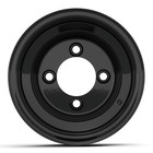 Gtw Gloss Black Steel Golf Cart Wheel   8x7   Centered   4x101 6mm Bolt Pattern