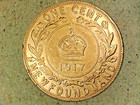 1917 Large Newfoundland Cent Beautiful Circulated Brown King George V Penny