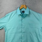 Van Heusen Shirt Dress Men 17 5 35-36 Aqua Everyday Defense Tall Fit Stretch New