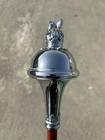 Drum Major Mace Stave   Stick - Chrome With Lion Crown Head- 3 Parts