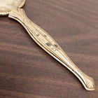 Vintage Hand Mirror Gold Flowers Floral Lace Brass Tone Dresser Vanity Victorian