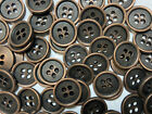 Rare Vintage Cast Metal Button Antique Copper Finish 13mm 15mm 4hole