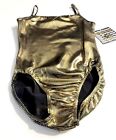 Gk Elite Al Gymnastics Dance Camisole Leotard Bodysuit Pixelated Gold Sparkle  L