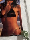 Vintage Miller Genuine Draft Light    cold Gold   beer Poster Swimsuit Bikini Girl