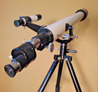 Vintage Tasco Telescope  Refractor  D-60mm  F-800  Tripod Stand  Wooden Case