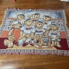 Goodwin Weaver Tapestry Throw Blanket Afghan Brown Bears 100  Cotton 67    Heavy
