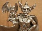  3905 1986 Hudson Fine Pewter Dragon Master Viking Sculpture Excellent Condition
