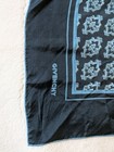 Vintage Givenchy 100  Silk Hand Rolled Square Scarf Blue Geometric