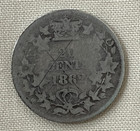 1862 New Brunswick Sterling Silver 20 Cents Coin - Queen Victoria - Graffiti