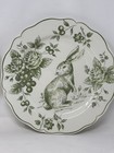 Maxcera Green Bunny Rabbit Toile Dinner Plates Set Of 2 French Country Easter