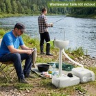 Portable Wash Sink Camping Sink Wash Basin Stand W  Wheels   Foot Pump  New