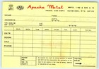 1970s Sundance  Wy Apache Motel Registration Receipt Ephemera Vtg Aaa Hotel 2b