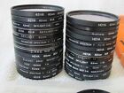 Vintage Large Filter Lot For Camera Lens 62mm   Collapsible Hood X2   Metal Cap