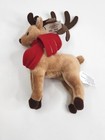 Vintage Chosun International Reindeer Plush Red Scarf Ornament Holiday 