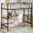 Twin Size Metal Loft Bed W removable Ladder And Safety Guardrail Easy Assembly