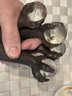 Antique Set Of 4 Glass Ball And Cast Iron Claw Matching Furniture Feet