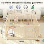 Ulnxiy Wooden Baby Playpen With Montessori Toys  8-panel Foldable Wood Play Yard