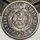 1868 Two Cent Piece 2c Ungraded Civil War Era Us Copper Coin Cc28149
