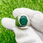 Brilliant 10 Ct Emerald Gemstone 925 Sterling Silver Natural Indian Emerald Ring