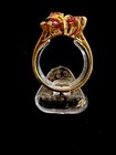 Vintage 18k Hge Bouquet Of Garnet   Cz Cocktail Ring Size 8 5