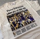 2009 Vintage Lakers 10th Nba Title Newspaper T-shirt Kobe Bryant Finals Hanes Lg