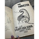 1954 Liberty High School Yearbook The Harvester Gold Cover Texas Vintage