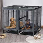 Xxxl Giant Premium Dog Crate Cage Pet Kennel Divider Playpen Dual Door   Tray 