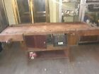 Important Museun Quality Antique Wood Carpenters  Work Bench  77x24x33