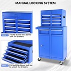 5-drawers Rolling Tool Chest Cabinet High Capacity Tool Storage Cabinet