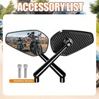 Black Carbon Fiber Rear View Mirror For Harley Davidson Touring Softail Dyna