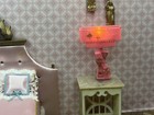 1 12 Miniature Dollhouse Mcm Chalkware Lamp Pink