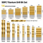Metric 99 Pieces Titanium Twist Drill Bit 99 Set 135   