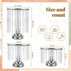 Bokon 6 Pcs Crystal Cake Stand Round Dessert Cupcake Holder Metal Stand Table