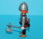 Playmobil Medieval Castle Knight Man Figure Brown  Silver With Weapon