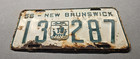     1956 New Brunswick  passenger  License Plate  13-287  Canada