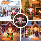6 Ft Inflatable Santa Claus On Gift Box Christmas Blow Up Led Outdoor Yard Decor