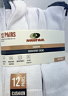 New Mossy Oak Men s Dry Fresh Cushion Crew Sport Socks 12-pairs White W gray