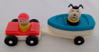 Fisher Price Vintage Little People Car And Boat 1968-69 Complete - Fpb005