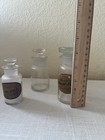 Antique Apothecary Jars From Pharmacy Three W labels Vg Authentic Smaller Size