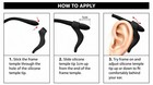 Anti Slip Adjustable Silicone Temple Tips Ear Grips For Glasses sunglasses Black