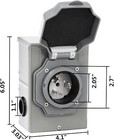 25ft 50 Amp Generator Extension Cord 125 250v   Power Inlet Box Twist Lock Etl