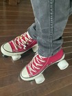 New Light Up Wheels-burgundy Roller Skates  Fits 9 - 9 5 Women s converse Style 