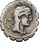 L Papius Ngc Choice Juno Sospita Griffin Roman Republic Ancient Silver Coin D373