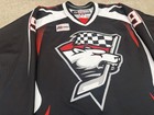 Charlotte Checkers Ahl Mic Game Worn Used Authentic Racing Night Jersey Ccm 56